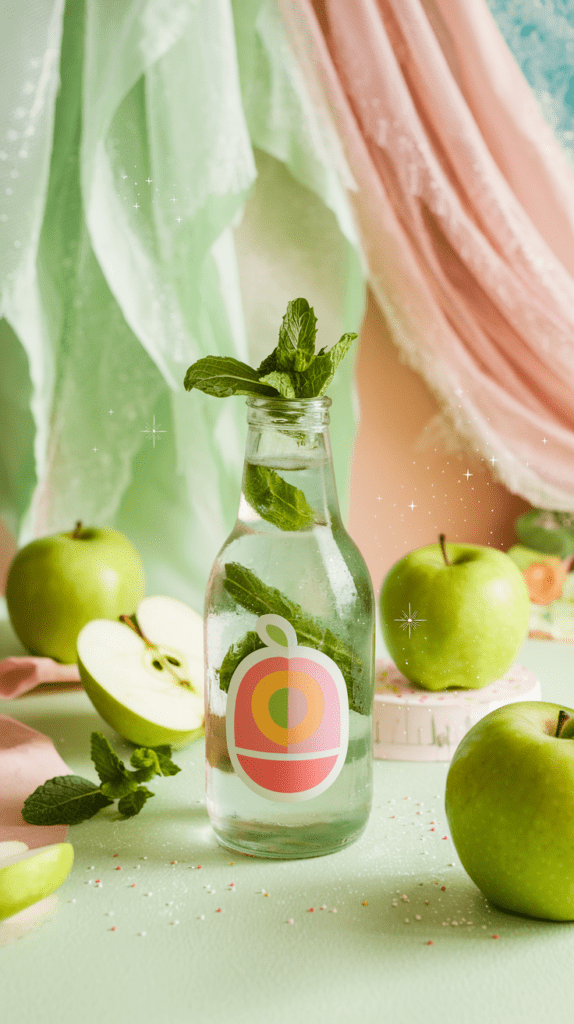 Kinder lieben Apfelsaft – und mit Minze wird daraus ein richtig spritziger Sommerdrink.