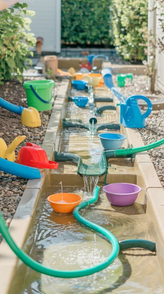 Wasser übt eine magische Anziehung auf Kinder aus. Mit wenigen Utensilien entsteht ein spaßiger Mini-Wasserpark.