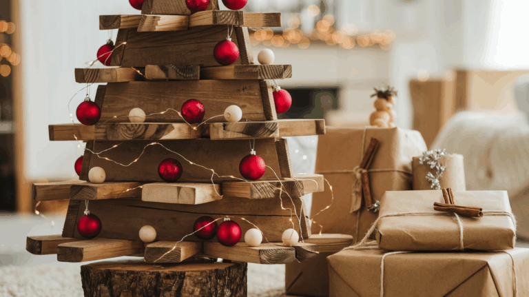 So machst du einen DIY Holz-Weihnachtsbaum ganz einfach selbst