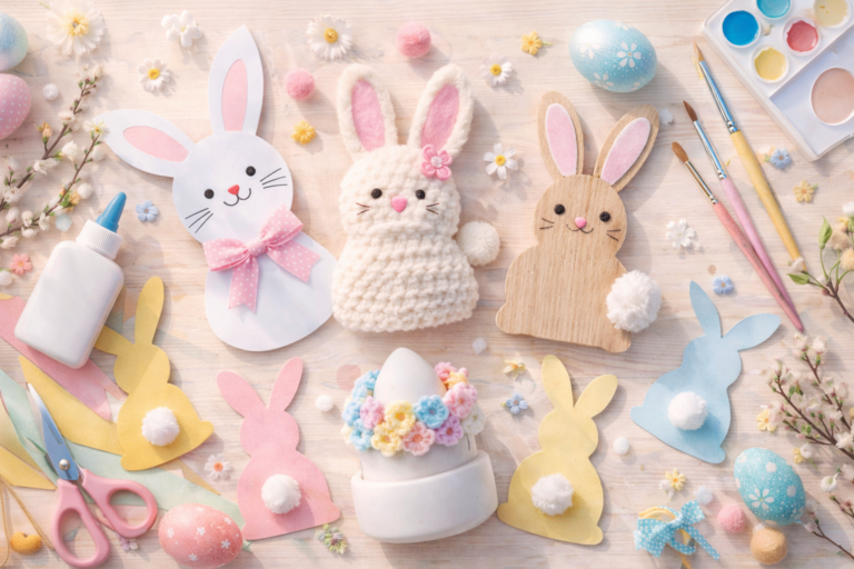 10 zauberhafte Ideen, um mit Kindern süße Osterhasen zu basteln