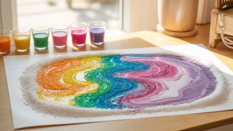 Salzmalen mit Kindern: Kreative Farbspiele für ruhige und magische Spielmomente