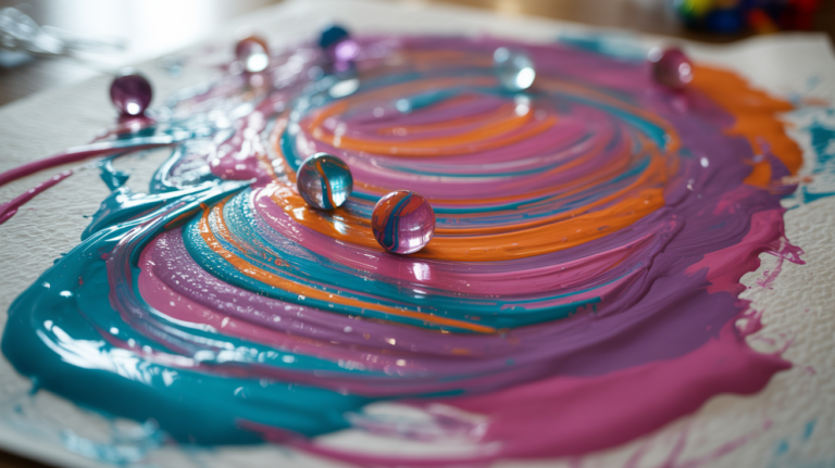 Murmel Malerei – Farbenspiel in Bewegung für kleine Künstler