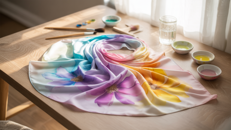 Seidentücher bemalen – mit Kindern kleine Kunstwerke erschaffen