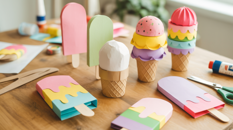10 lustige Eis Bastelideen für Kinder für Sommer und Spielzeit