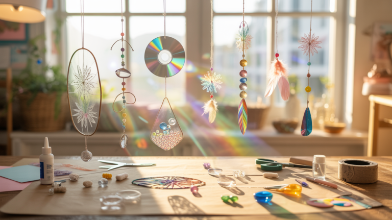 15 magische Sonnenfänger Bastelideen für Kinder mit Lichteffekt