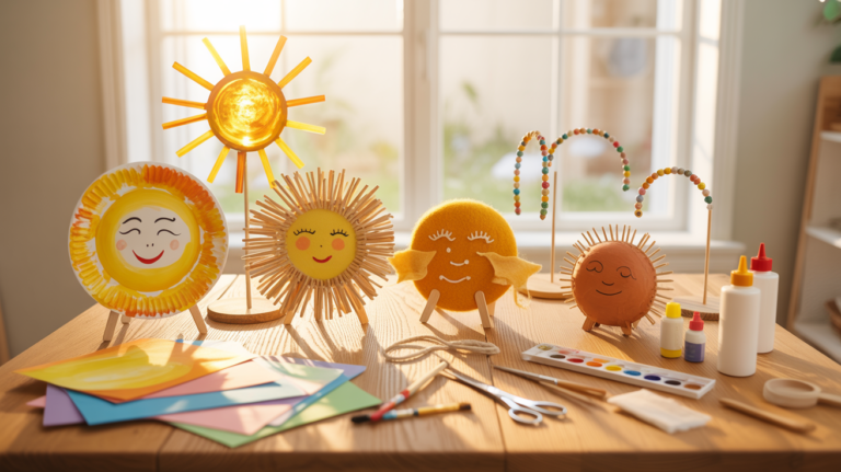 12 strahlende Sonne Bastelideen für Kinder für gute Laune