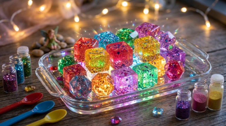 Leuchtendes Eis mit Glitzer