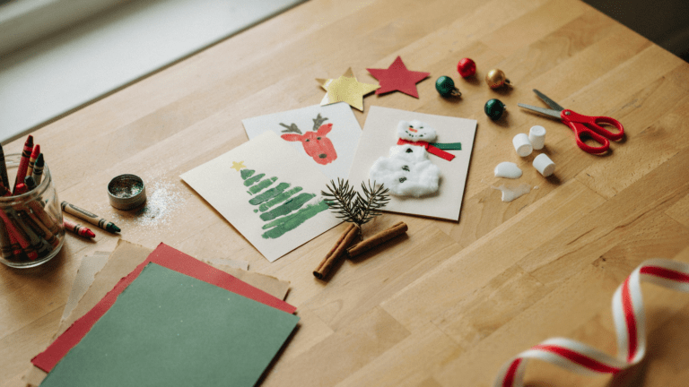 15 Weihnachtskarten Ideen, die Kinder selber basteln können