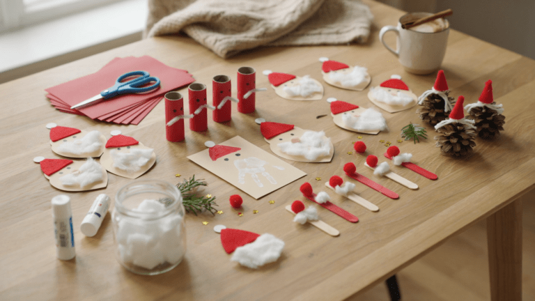12 süße Weihnachtsmann Bastelideen für Kinder