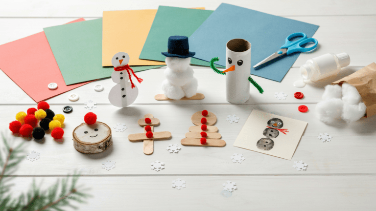 14 frostige Schneemann Bastelideen für Kinder